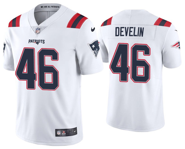 Men's New England Patriots #46 James Develin 2020 White Vapor Untouchable Limited Stitched NFL Jersey