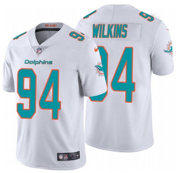Men's Miami Dolphins #94 Christian Wilkins 2020 White Vapor Limited Stitched Jersey