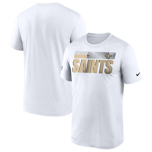 Men's New Orleans Saints 2020 White Sideline Impact Legend Performance NFL T-Shirt