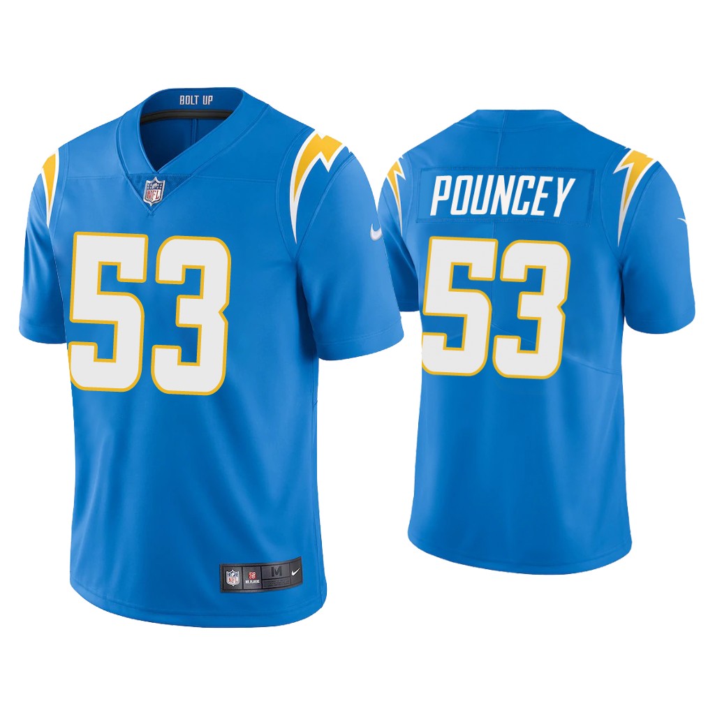 Men's Los Angeles Chargers #53 Mike Pouncey 2020 Blue Vapor Untouchable Limited Stitched Jersey