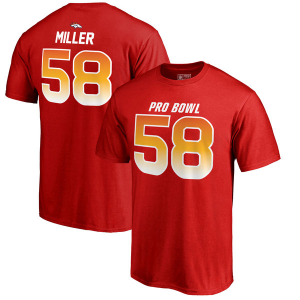 Broncos Von Miller AFC Pro Line 2018 NFL Pro Bowl Red T-Shirt