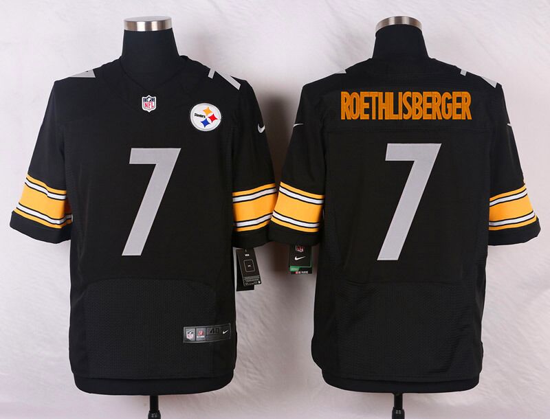 Men's Nike Pittsburgh Steelers #7 Ben Roethlisberger Black Stitched NFL Elite Jersey