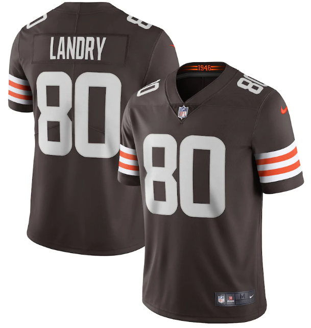 Men's Cleveland Browns #80 Jarvis Landry New Brown Vapor Untouchable Limited NFL Stitched Jersey
