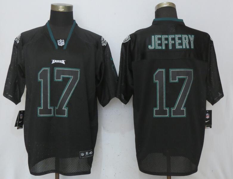 Men's Philadelphia Eagles #17 Alshon Jeffery Black Lights Out Elite Stitched NFL Jersey