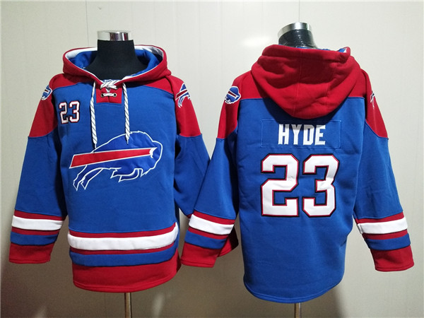 Men's Buffalo Bills #23 Micah Hyde Red/Blue Ageless Must-Have Lace-Up Pullover Hoodie