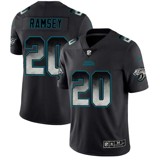 Men's Jacksonville Jaguars #20 Jalen Ramsey 2019 Black Smoke Fashion Limited Stitched NFL Jersey