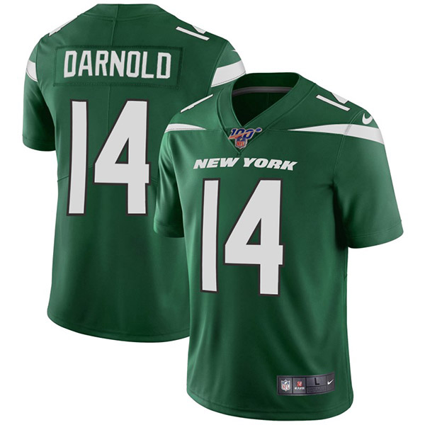 Men's New York Jets 100th #14 Sam Darnold Green Vapor Untouchable Limited Stitched NFL Jersey