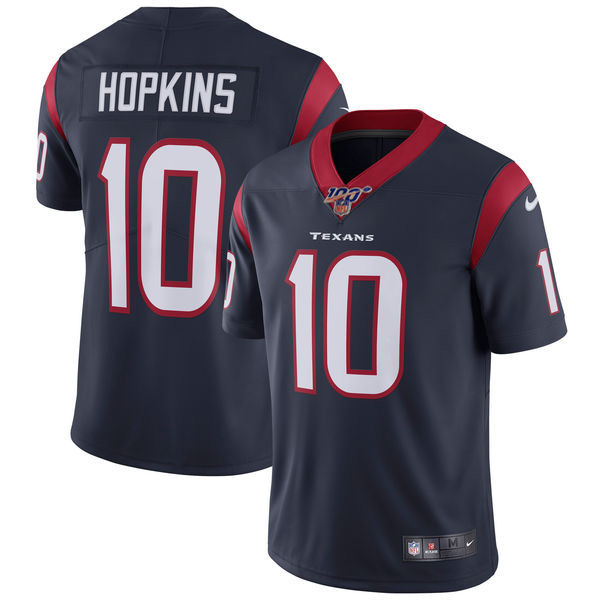 Men's Houston Texans 100th #10 DeAndre Hopkins Navy Vapor Untouchable Limited Stitched NFL Jersey