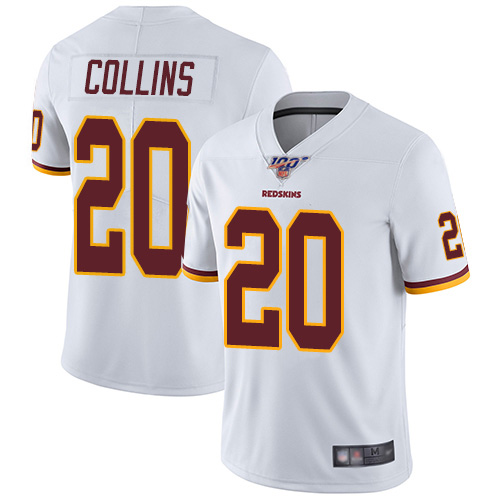Men's Washington Redskins 100th #20 Landon Collins White Vapor Untouchable Limited NFL Stitched Jersey