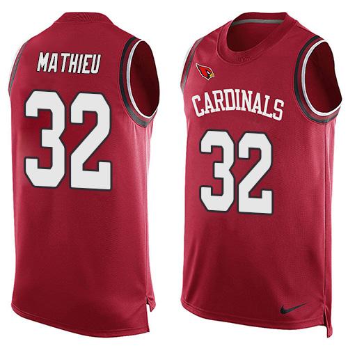 Nike Cardinals #32 Tyrann Mathieu Red Team Color Men's Stitched NFL Limited Tank Top Jersey