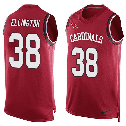 Nike Cardinals #38 Andre Ellington Red Team Color Men's Stitched NFL Limited Tank Top Jersey