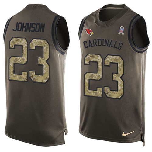 Nike Cardinals #23 Chris Johnson Green Men's Stitched NFL Limited Salute To Service Tank Top Jersey