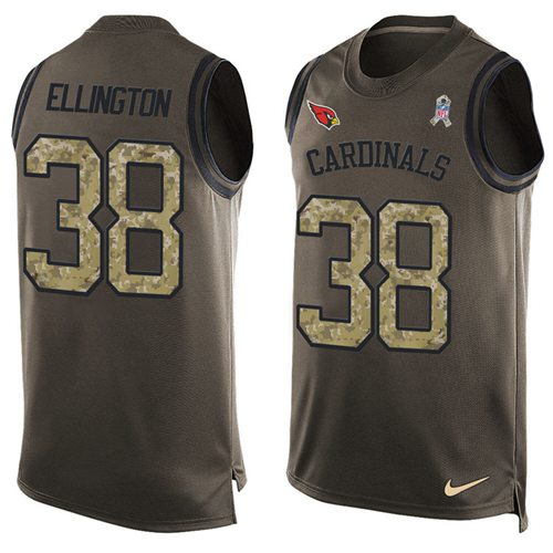 Nike Cardinals #38 Andre Ellington Green Men's Stitched NFL Limited Salute To Service Tank Top Jersey