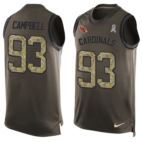 Nike Cardinals #93 Calais Campbell Green Men's Stitched NFL Limited Salute To Service Tank Top Jersey