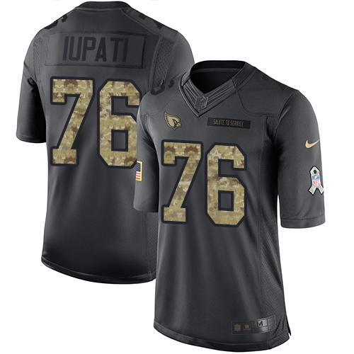 Nike Cardinals #76 Mike Iupati Black Men's Stitched NFL Limited 2016 Salute to Service Jersey