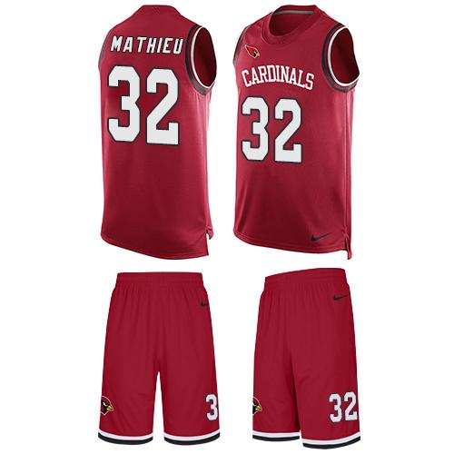 Nike Cardinals #32 Tyrann Mathieu Red Team Color Men's Stitched NFL Limited Tank Top Suit Jersey