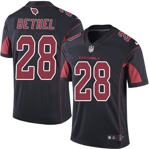 Nike Cardinals #28 Justin Bethel Black Men's Stitched NFL Limited Rush Jersey