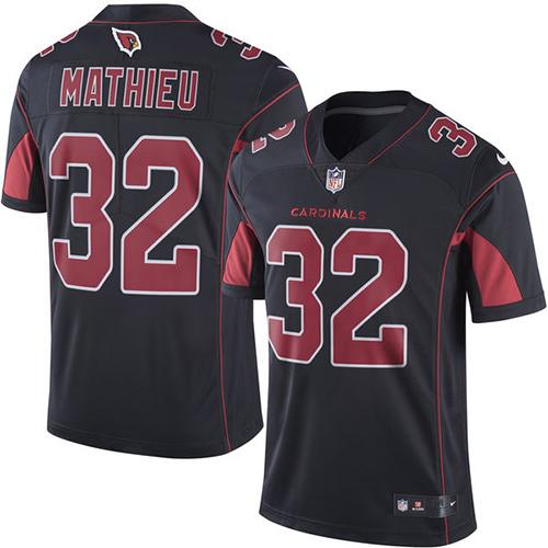 Nike Cardinals #32 Tyrann Mathieu Black Men's Stitched NFL Limited Rush Jersey