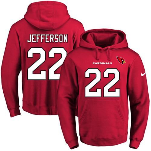 Nike Cardinals #22 Tony Jefferson Red Name & Number Pullover NFL Hoodie