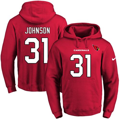 Nike Cardinals #31 David Johnson Red Name & Number Pullover NFL Hoodie