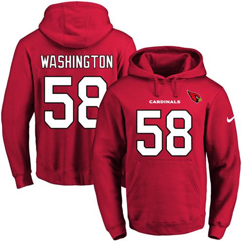 Nike Cardinals #58 Daryl Washington Red Name & Number Pullover NFL Hoodie