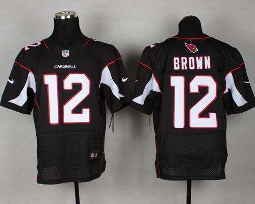 Nike Cardinals #12 John Brown Black Alternate Men's Stitched NFL Elite Jersey