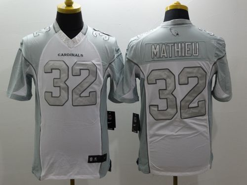 Nike Cardinals #32 Tyrann Mathieu White Men's Stitched NFL Limited Platinum Jersey