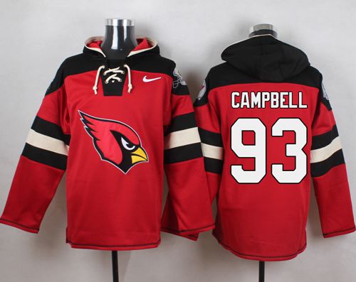 Nike Cardinals #93 Calais Campbell Red Player Pullover NFL Hoodie
