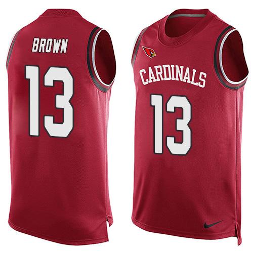 Nike Cardinals #13 Jaron Brown Red Team Color Men's Stitched NFL Limited Tank Top Jersey
