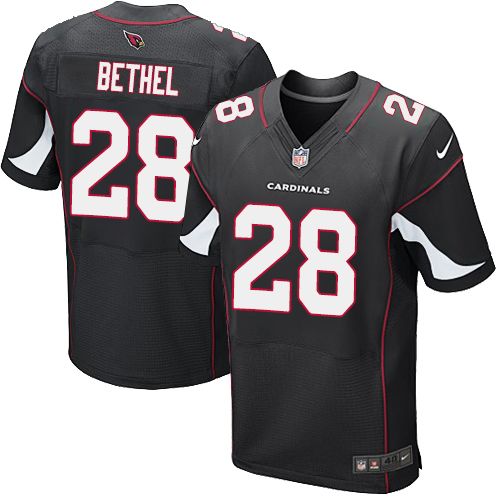 Nike Cardinals #28 Justin Bethel Black Alternate Men's Stitched NFL Elite Jersey