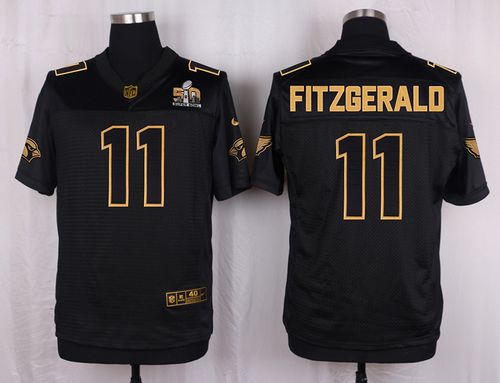 Nike Cardinals #11 Larry Fitzgerald Black Pro Line Gold Collection Men's Stitched NFL Elite Jersey