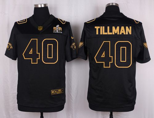 Nike Cardinals #40 Pat Tillman Black Pro Line Gold Collection Men's Stitched NFL Elite Jersey