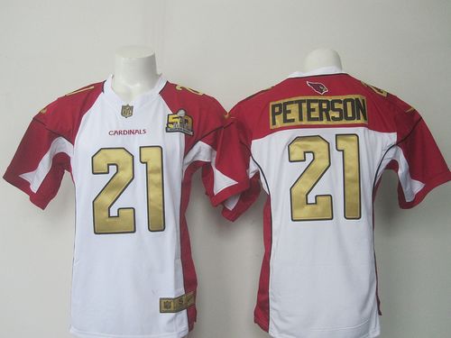 Nike Cardinals #21 Patrick Peterson White Super Bowl 50 Collection Men's Stitched NFL Elite Jersey