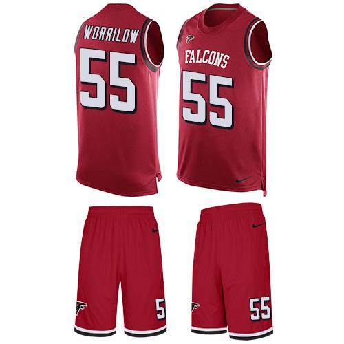 Nike Falcons #55 Paul Worrilow Red Team Color Men's Stitched NFL Limited Tank Top Suit Jersey
