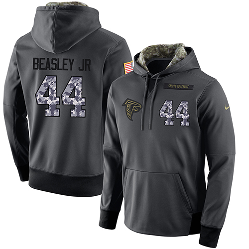 NFL Men's Nike Atlanta Falcons #44 Vic Beasley Jr Stitched Black Anthracite Salute to Service Player Performance Hoodie