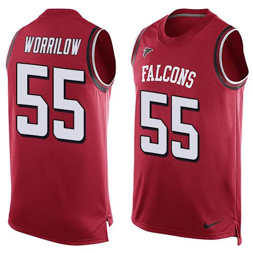Nike Falcons #55 Paul Worrilow Red Team Color Men's Stitched NFL Limited Tank Top Jersey