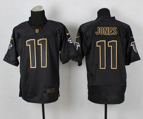 Nike Falcons #11 Julio Jones Black Gold No. Fashion Men's Stitched NFL Elite Jersey