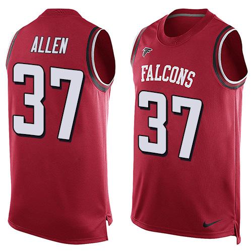 Nike Falcons #37 Ricardo Allen Red Team Color Men's Stitched NFL Limited Tank Top Jersey