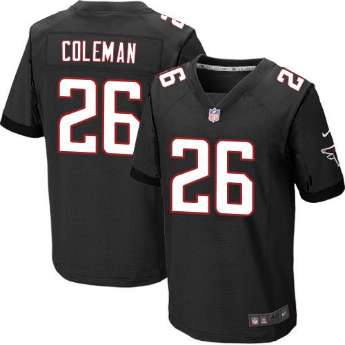 Nike Falcons #26 Tevin Coleman Black Alternate Men's Stitched NFL Elite Jersey