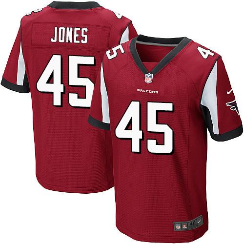 Nike Falcons #45 Deion Jones Red Team Color Men's Stitched NFL Elite Jersey