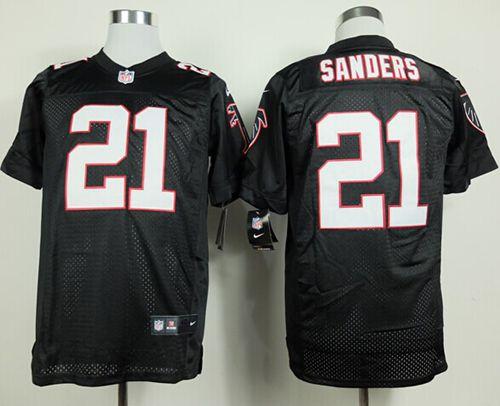 Nike Falcons #21 Deion Sanders Black Alternate Men's Stitched NFL Elite Jersey