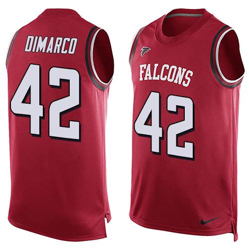 Nike Falcons #42 Patrick DiMarco Red Team Color Men's Stitched NFL Limited Tank Top Jersey