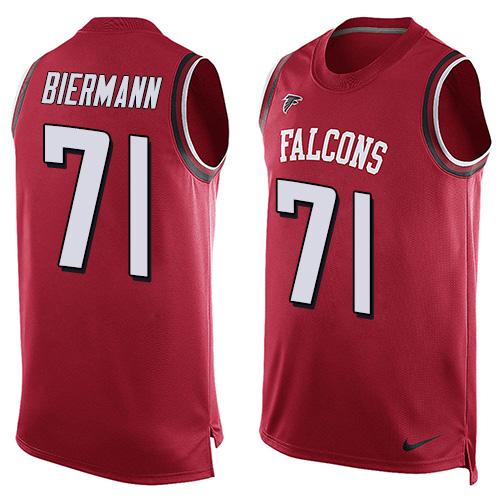 Nike Falcons #71 Kroy Biermann Red Team Color Men's Stitched NFL Limited Tank Top Jersey