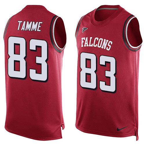 Nike Falcons #83 Jacob Tamme Red Team Color Men's Stitched NFL Limited Tank Top Jersey