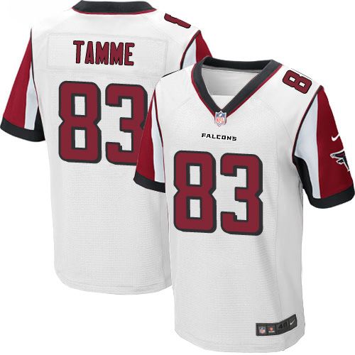 Nike Falcons #83 Jacob Tamme White Men's Stitched NFL Elite Jersey