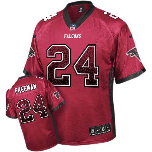 Nike Falcons #24 Devonta Freeman Red Team Color Men's Stitched NFL Elite Jersey