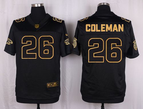 Nike Falcons #26 Tevin Coleman Black Men's Stitched NFL Elite Pro Line Gold Collection Jersey