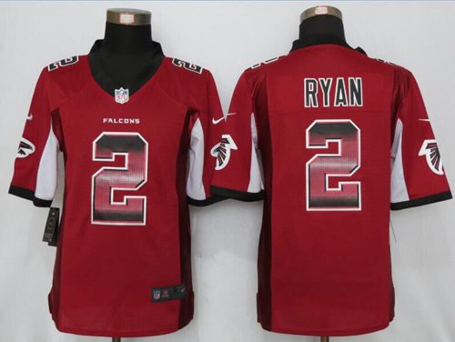 Nike Falcons #2 Matt Ryan Red Team Color Men's Stitched NFL Limited Strobe Jersey
