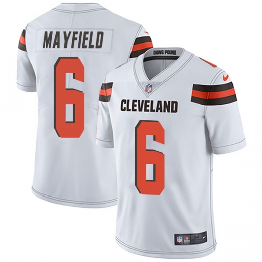 Men's Cleveland Browns #6 Baker Mayfield White 2018 NFL Draft Vapor Untouchable Limited Stitched Jersey