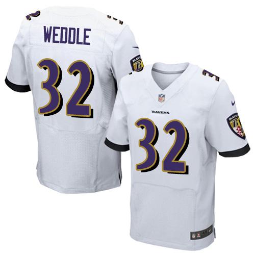 Nike Ravens #32 Eric Weddle White Men's Stitched NFL New Elite Jersey
